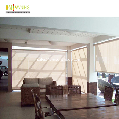 Vertical Window Retractable Awning Remote Courtyard Rolling Curtains