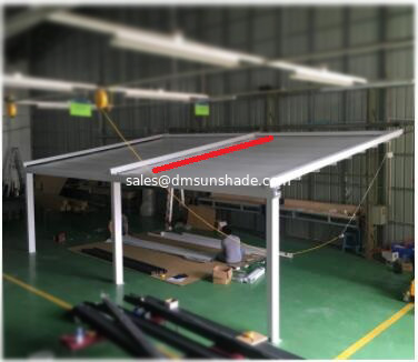Retractable Outdoor Pergola Awning Kits Aluminum PVC Sail Pergola Automatic Roof