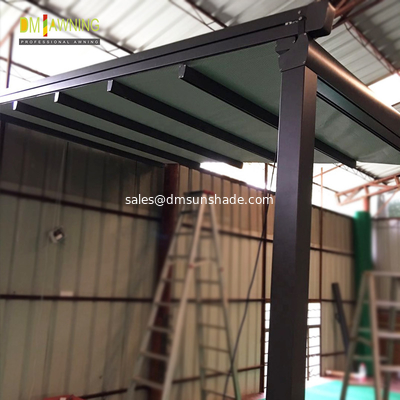 Retractable Outdoor Pergola Awning Kits Aluminum PVC Sail Pergola Automatic Roof